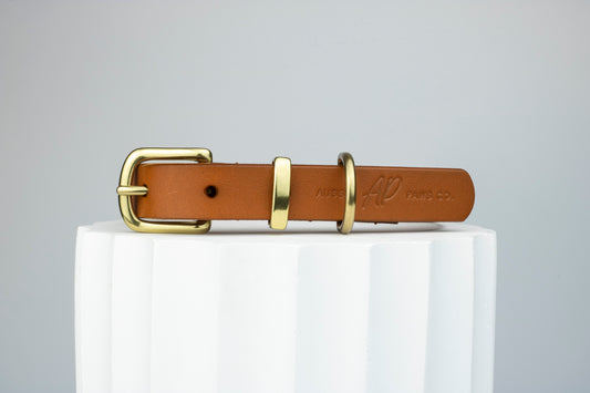 Brown leather collar