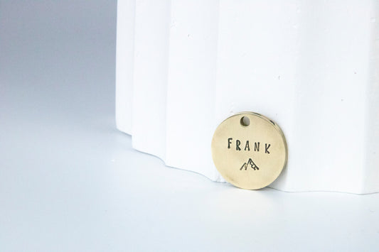 Brass Pet ID Tag or dog name tag