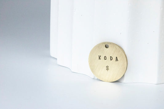 Brass Pet ID Tag or dog name tag