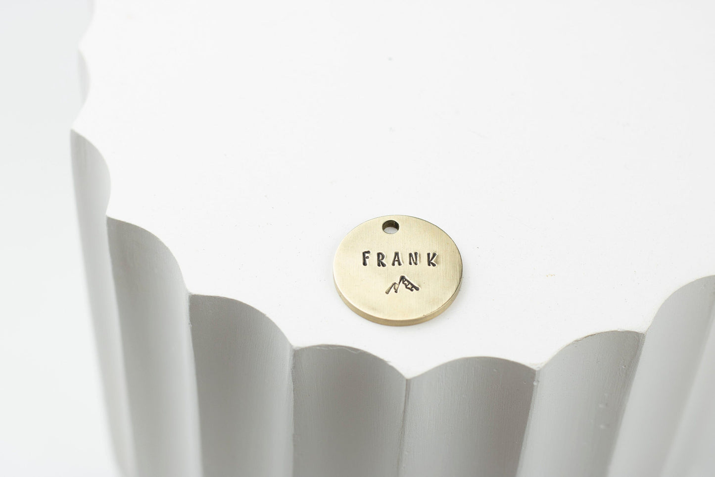Brass Pet ID Tag with mountain symbol