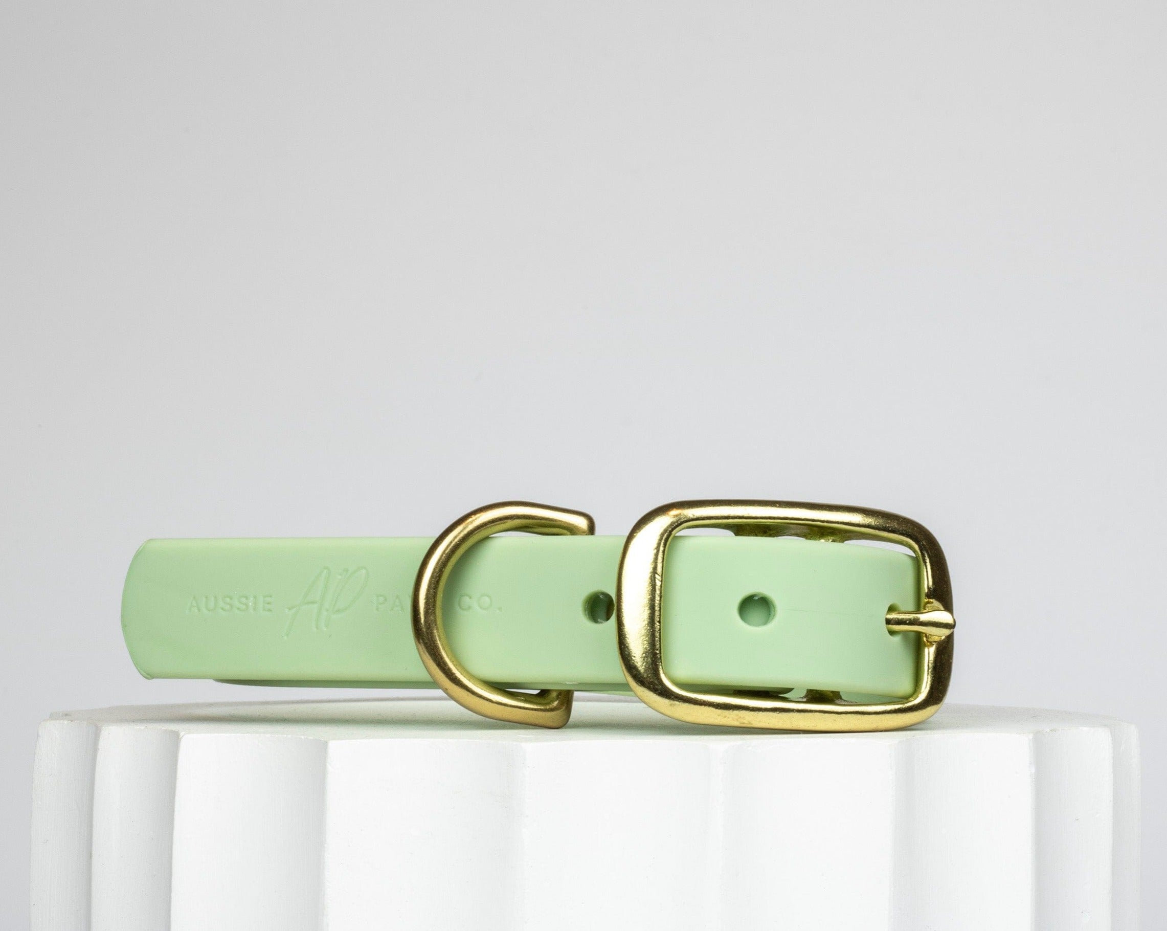 Sage green waterproof dog collar