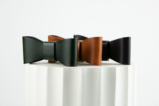 Italian Leather Dog Bow Tie Dog collar bow tie Aussie Paws Co.