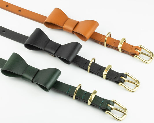 leather dog bow ties