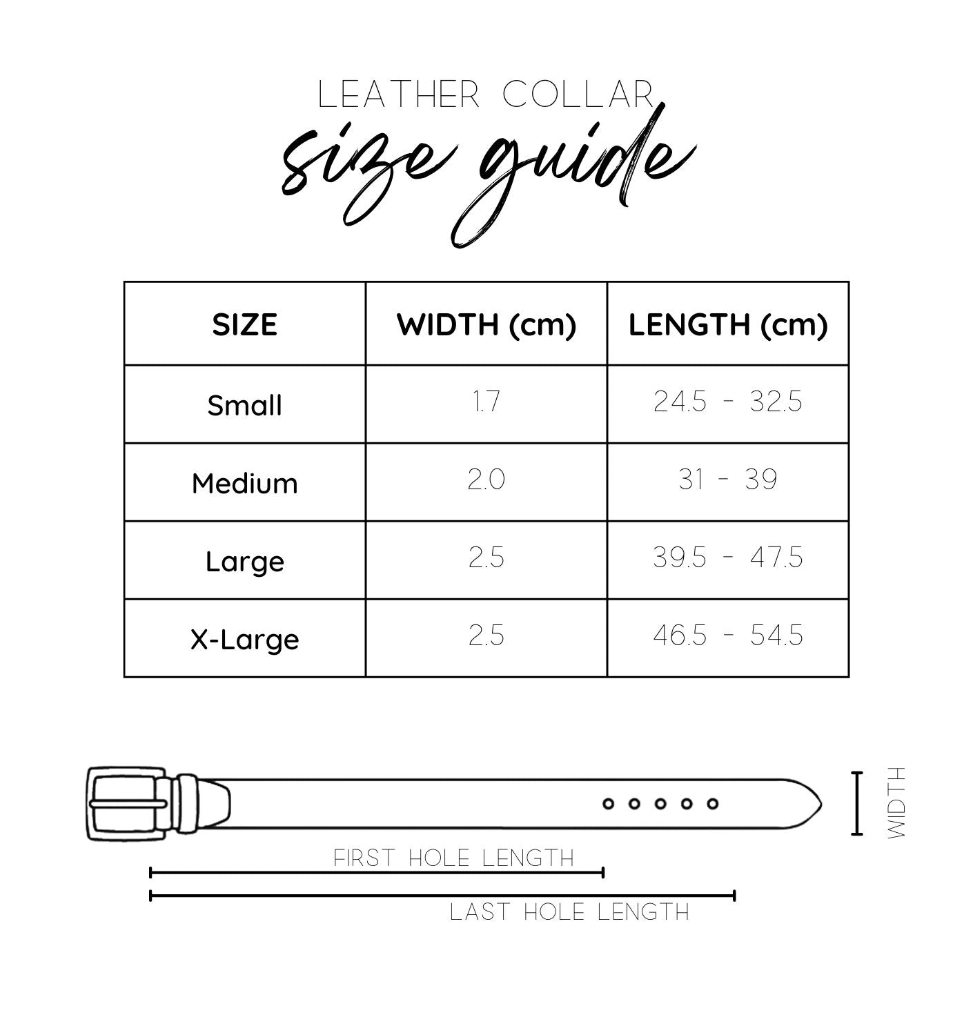 How to measure your dogs collar guide chart for leather dog collars