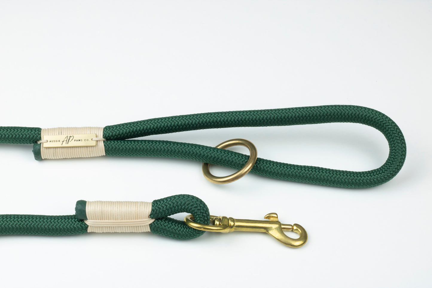 Rope Lead, Collar Dog & Poo Bag | Walking Set | Forest Green