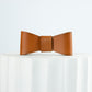 brown leather dog bow tie
