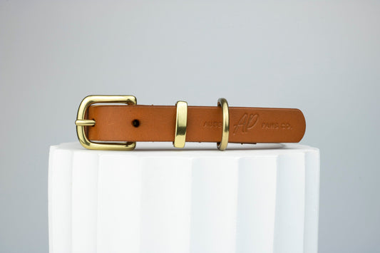 brown leather dog collar