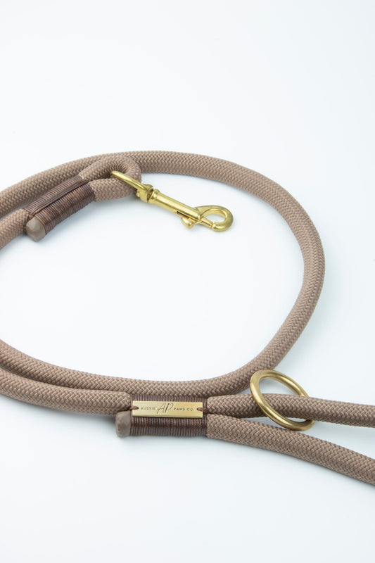 brown rope dog lead