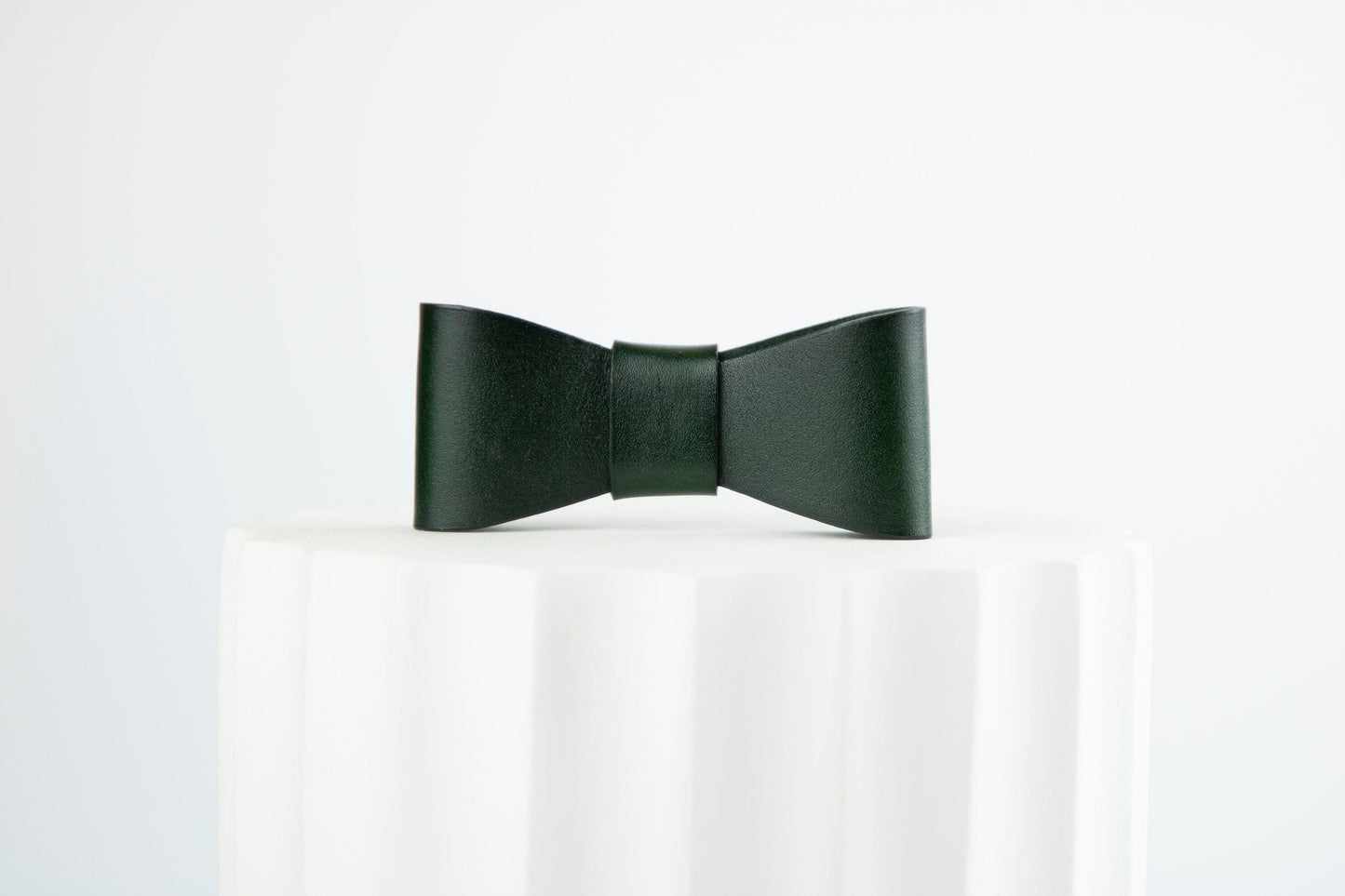 leather green dog bow tie
