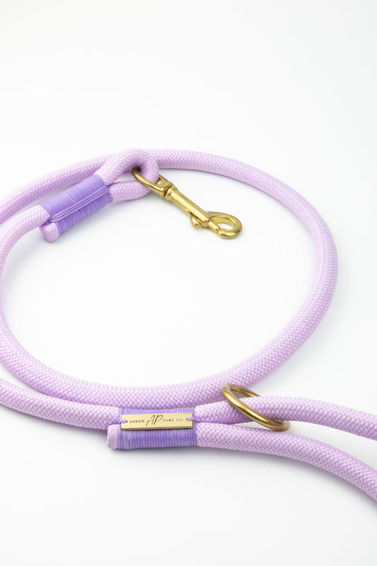 lilac rope dog lead