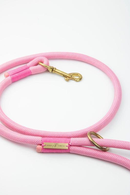 pink rope dog lead